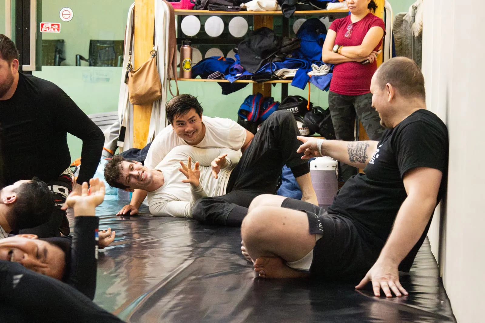 Brazilian Jiu-Jitsu students in training session