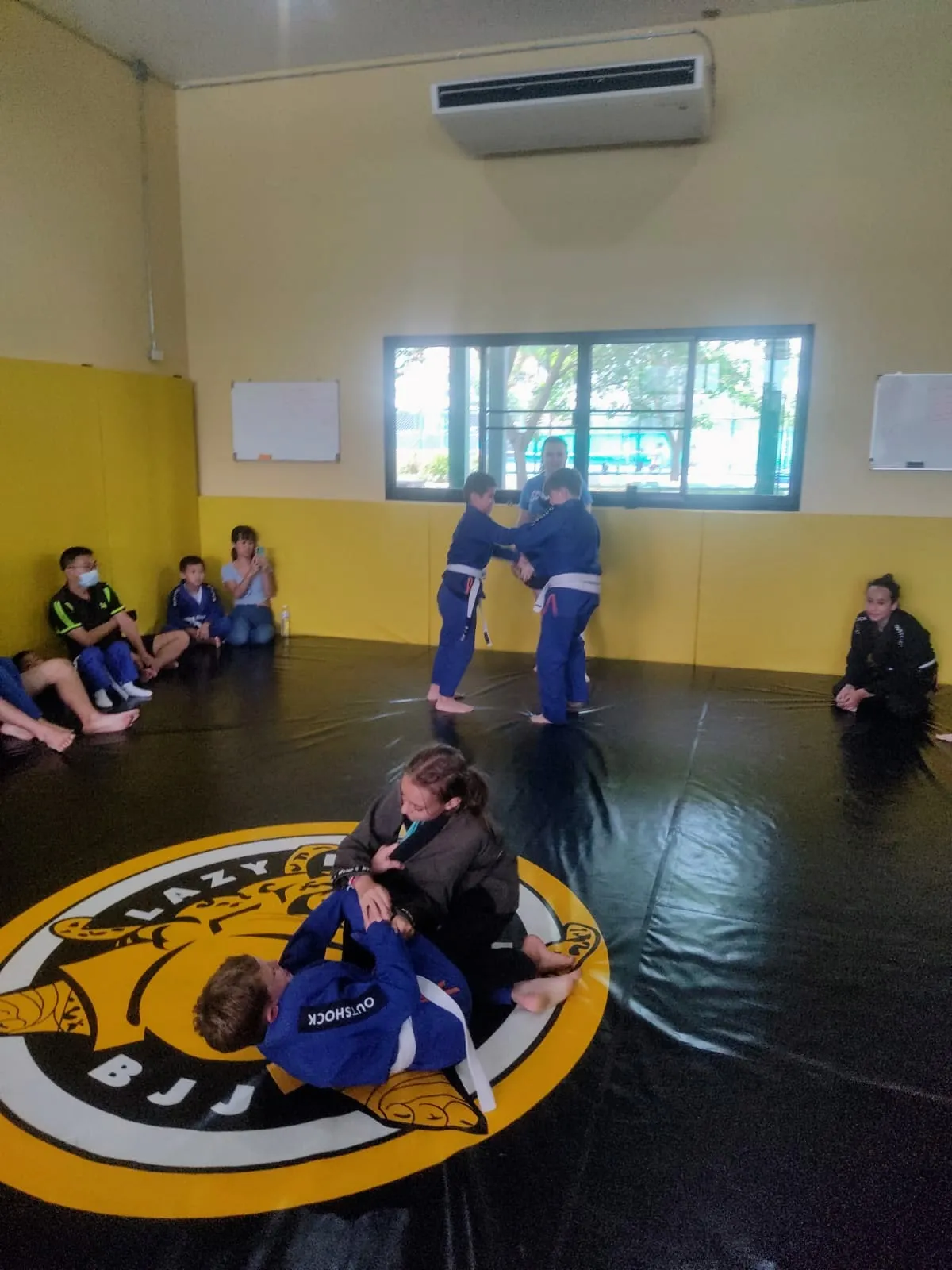 BJJ class with students of all skill levels
